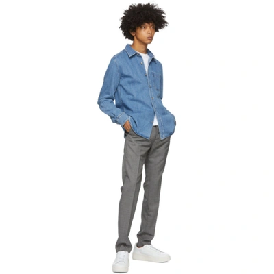 Shop Ami Alexandre Mattiussi Blue Denim Shirt In U Blue 480