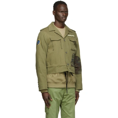 Shop Ader Error Green Mily Jacket In Khaki