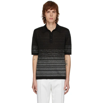 Shop Saint Laurent Black & Silver Lurex Polo In 1081 Norarg