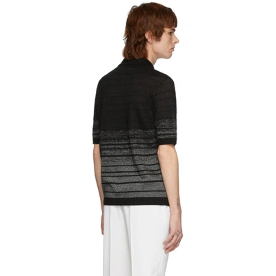 Shop Saint Laurent Black & Silver Lurex Polo In 1081 Norarg