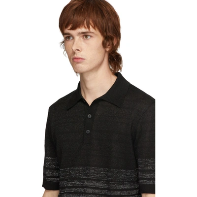 Shop Saint Laurent Black & Silver Lurex Polo In 1081 Norarg