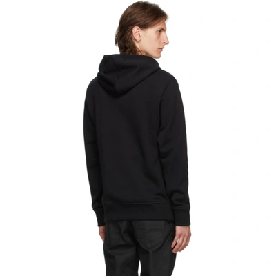 Shop Balmain Black College Logo Hoodie In Eab Noirbla