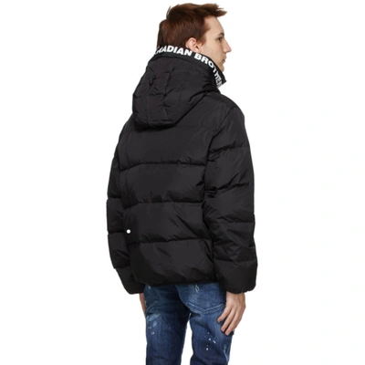 Shop Dsquared2 Black Down Leaf Lite Puffer Jacket In 900 Black