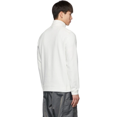 Shop Moncler White Fleece Half-zip Sweater In 034 White