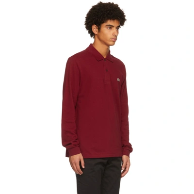 Shop Lacoste Burgundy L.12.12 Long Sleeve Polo In 476 Burgund