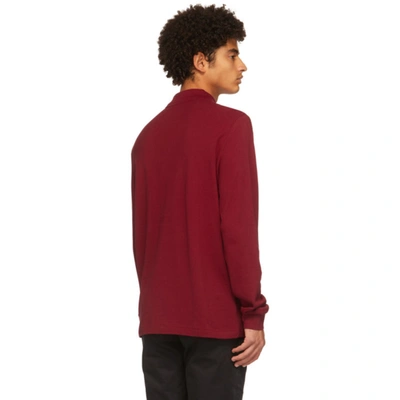 Shop Lacoste Burgundy L.12.12 Long Sleeve Polo In 476 Burgund