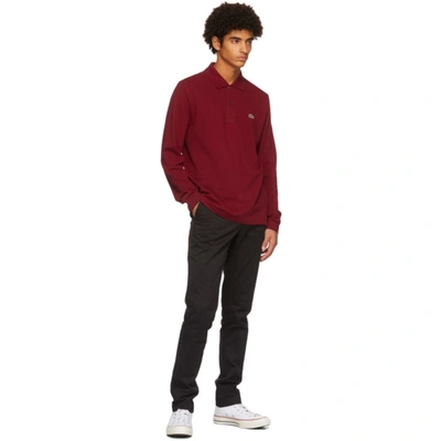 Shop Lacoste Burgundy L.12.12 Long Sleeve Polo In 476 Burgund