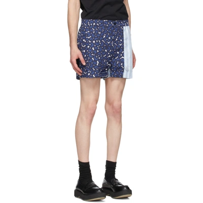 Shop Neil Barrett Blue Multi-print Shorts In 2622 Blue