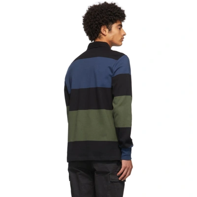 Shop Aimé Leon Dore Aime Leon Dore Khaki And Black Classic Rugby Long Sleeve Polo In Cedar Multi