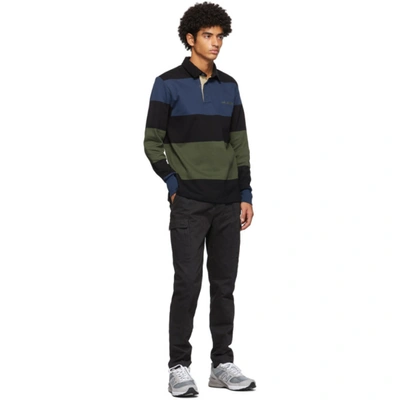 Shop Aimé Leon Dore Aime Leon Dore Khaki And Black Classic Rugby Long Sleeve Polo In Cedar Multi