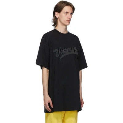 Shop Vetements Black Hip Hop Script T-shirt