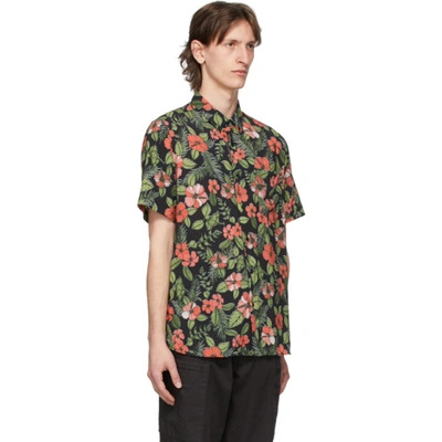 Shop Hugo Multicolor Floral Ekilio Shirt In 1 Black