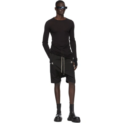 Shop Rick Owens Black Drawstring Performa Shorts In 09 Blk