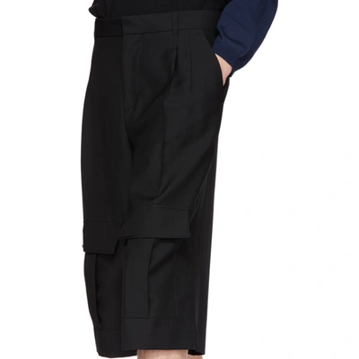 Shop Loewe Navy Wool Cargo Short Trousers In Dark Navy B