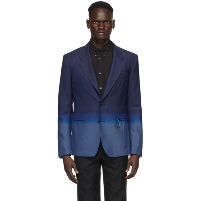 Shop Givenchy Blue Single-breasted Gradient Blazer In 407-navy/bl