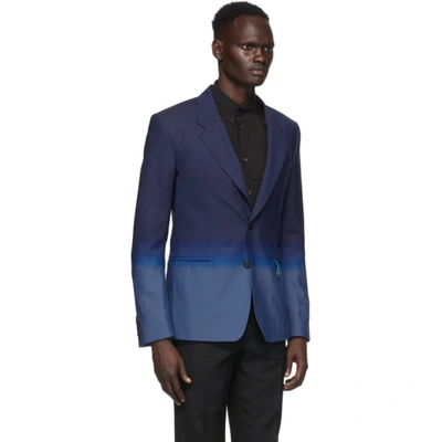 Shop Givenchy Blue Single-breasted Gradient Blazer In 407-navy/bl