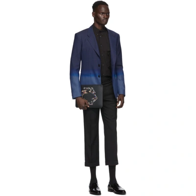 Shop Givenchy Blue Single-breasted Gradient Blazer In 407-navy/bl