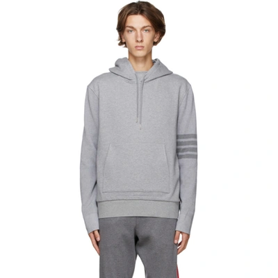 Thom Browne Grey Loopback 4-bar Hoodie In 055 Light G