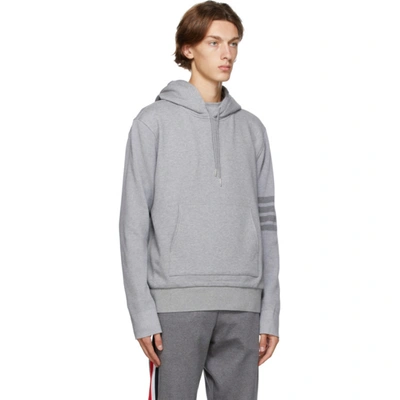 Thom Browne Grey Loopback 4-bar Hoodie In 055 Light G