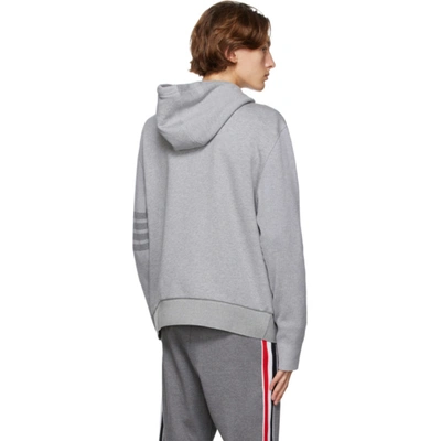 Thom Browne Grey Loopback 4-bar Hoodie In 055 Light G