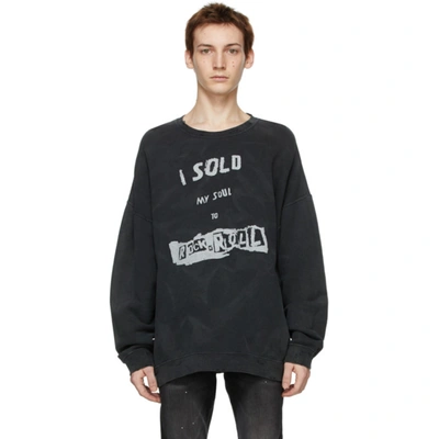 Shop R13 Black 'i Sold My Soul' Oversized Sweatshirt In Acid Black
