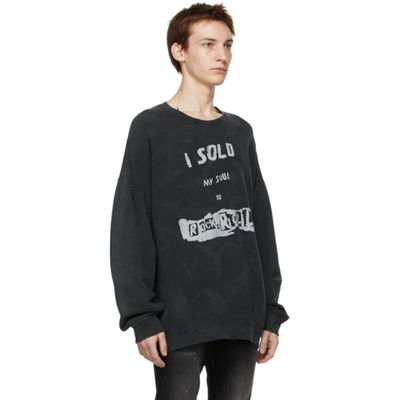 Shop R13 Black 'i Sold My Soul' Oversized Sweatshirt In Acid Black