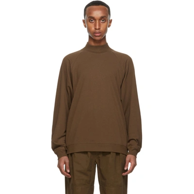 Shop Lemaire Brown Cotton Crepe Sweatshirt In 468 Dark Ea