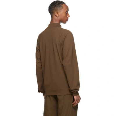 Shop Lemaire Brown Cotton Crepe Sweatshirt In 468 Dark Ea