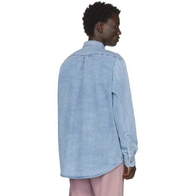 Shop Nanushka Blue Denim Kaleb Shirt In 90's Wash