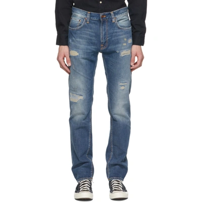 Shop Nudie Jeans Blue Gritty Jackson Jeans In Indigo Gala