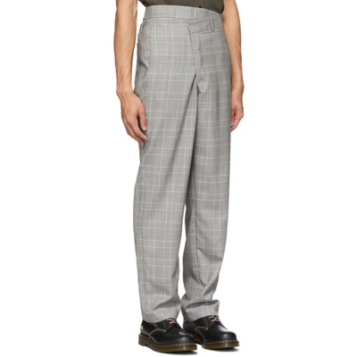 Shop R13 Grey Plaid Crossover Trousers