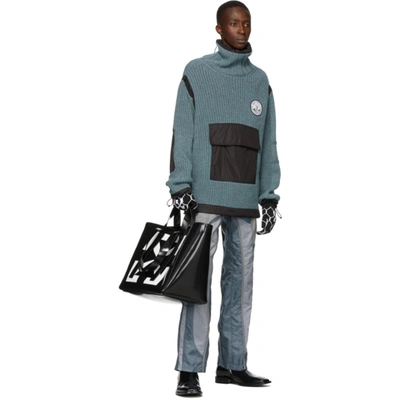 Shop Off-white Blue Duality Smoked Anorak Turtleneck In 3000 Blue