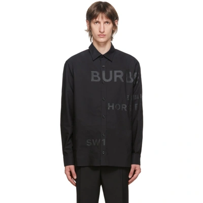 Shop Burberry Black Topham Shirt In Black A1189