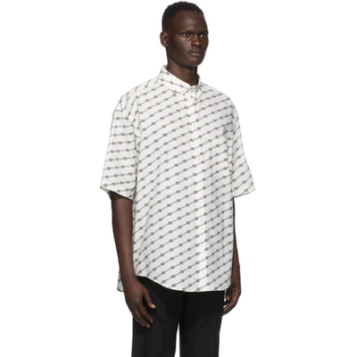 Shop Balenciaga White License Large Fit Short Sleeve Shirt In 1070black/