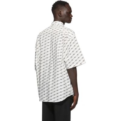 Shop Balenciaga White License Large Fit Short Sleeve Shirt In 1070black/