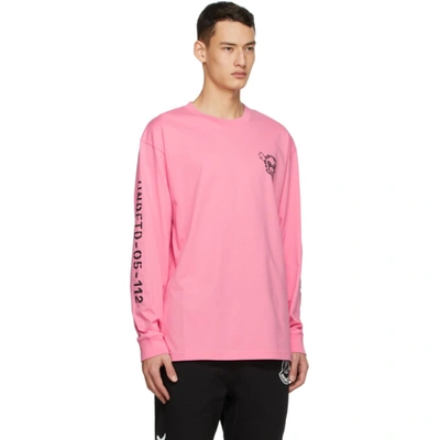 Shop Moncler Genius 2 Moncler 1952 Pink Undefeated Edition Logo Long Sleeve T-shirt In 528 Pink