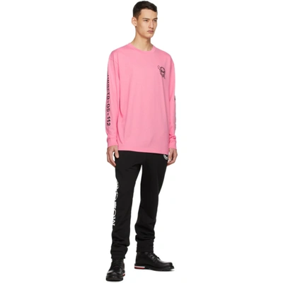 Shop Moncler Genius 2 Moncler 1952 Pink Undefeated Edition Logo Long Sleeve T-shirt In 528 Pink