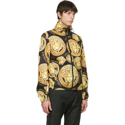 Shop Versace Black & Gold Medusa Track Jacket In 5b000 Bklgl