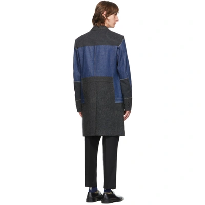 Shop Junya Watanabe Indigo Levis Edition Denim And Wool Selvedge Coat In 1 Indigo