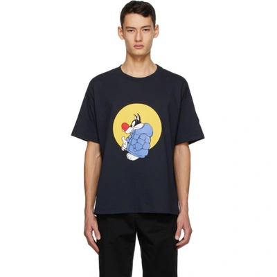 Shop Moncler Genius 1 Moncler Jw Anderson Navy Looney Tunes Edition Sylvester T-shirt In 779darknavy