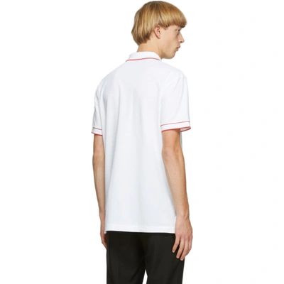 Shop Burberry White Waltham Polo