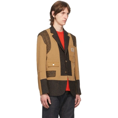 Shop Junya Watanabe Tan Carhartt Edition Patchwork Blazer In 1 Brown