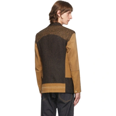 Shop Junya Watanabe Tan Carhartt Edition Patchwork Blazer In 1 Brown