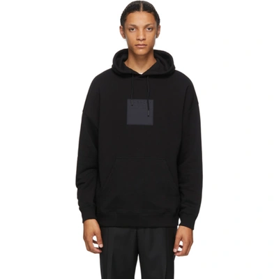 Shop Givenchy Black Address Logo Patch Hoodie In 001-black