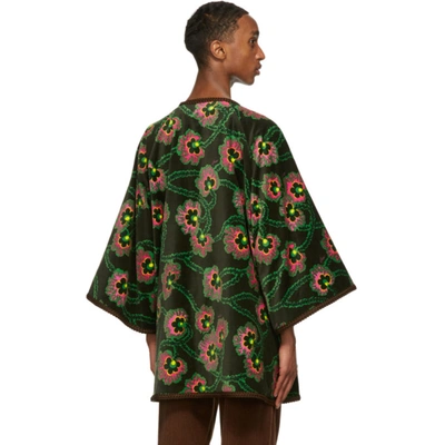 Shop Gucci Green Ken Scott Edition Velvet Floral Shirt In 1036 Blkpnk