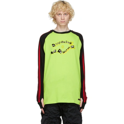 Shop 99% Is Black & Yellow Raglan Long Sleeve T-shirt In Blk/yellow