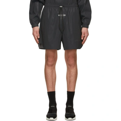 Shop Essentials Black Reflective Volley Shorts