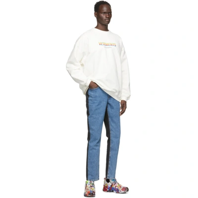 Shop Vetements White 'think Differently' Sweatshirt In White 14619840