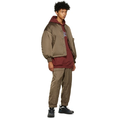 Shop A. A. Spectrum Khaki Padded Bomber Jacket In Dark Olive