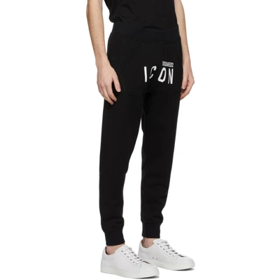 Shop Dsquared2 Black 'icon' Lounge Pants In 968 Blkwht